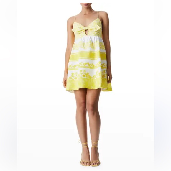 Alice + Olivia Dresses & Skirts - Alice + Olivia Melvina Yellow and White Floral Dress 8